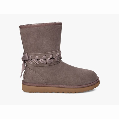 Botas UGG Classic Lace Short Mulher Marrom | PT-BCIOM